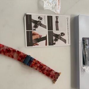 Elegant Red and Gold Women's Watch Band